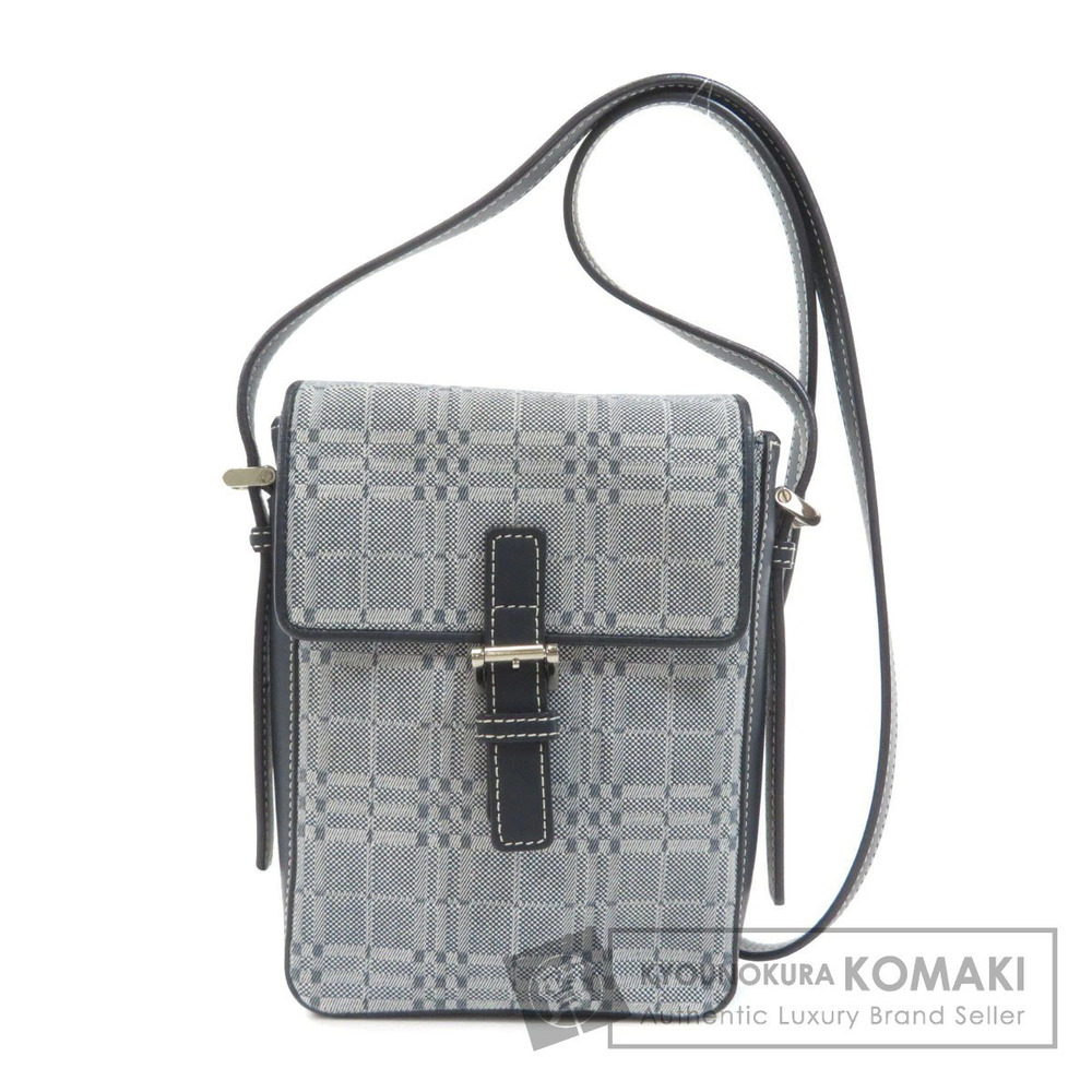 Burberry Check Shoulder Bag Canvas Leather